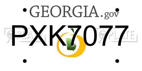 PXK7077 Georgia License Plate
