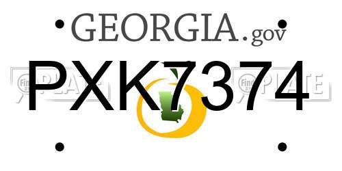 PXK7374 Georgia License Plate