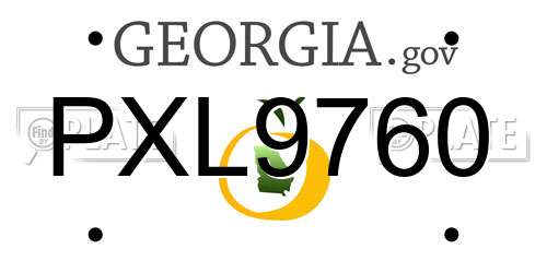 PXL9760 Georgia License Plate