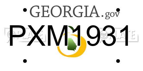 PXM1931 Georgia License Plate