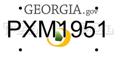 PXM1951 Georgia License Plate