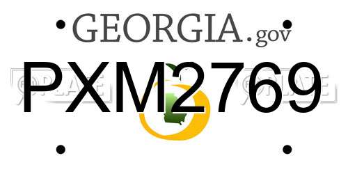 PXM2769 Georgia License Plate