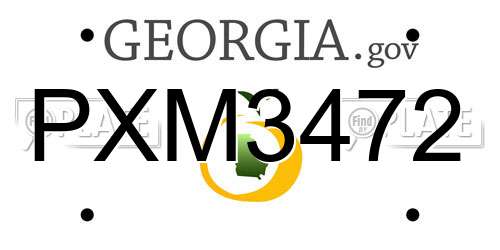 PXM3472 Georgia License Plate