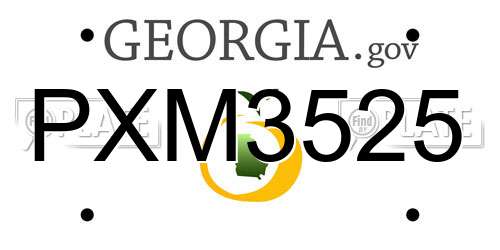PXM3525 Georgia License Plate