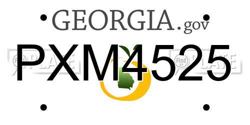 PXM4525 Georgia License Plate