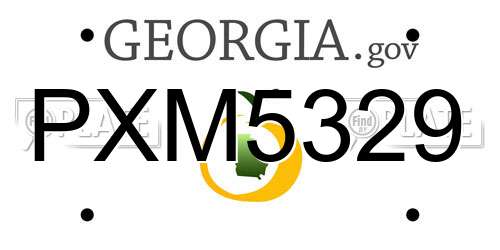 PXM5329 Georgia License Plate
