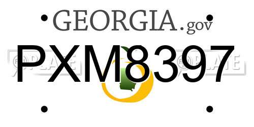 PXM8397 Georgia License Plate