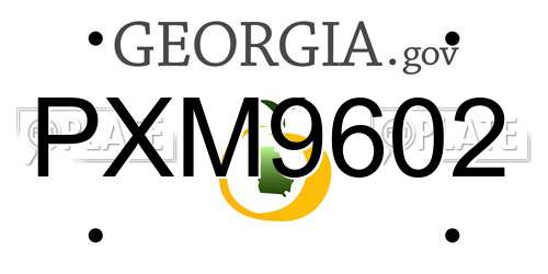 PXM9602 Georgia License Plate