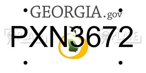 PXN3672 Georgia License Plate