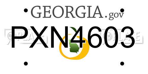 PXN4603 Georgia License Plate