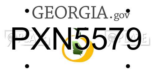 PXN5579 Georgia License Plate