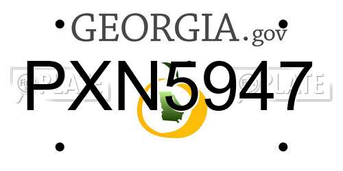 PXN5947 Georgia License Plate
