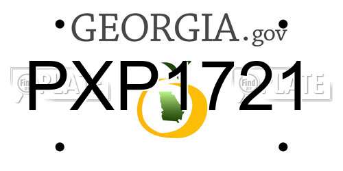 PXP1721 Georgia License Plate
