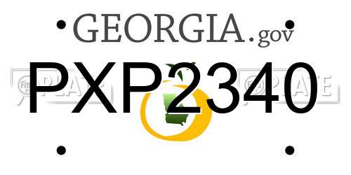 PXP2340 Georgia License Plate