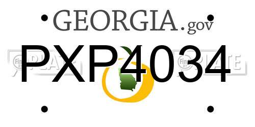 PXP4034 Georgia License Plate