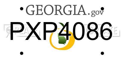 PXP4086 Georgia License Plate