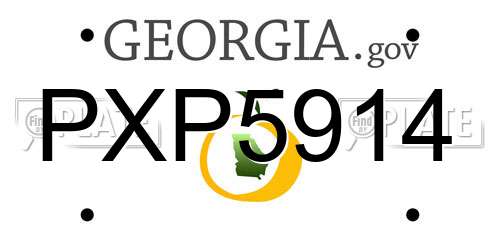 PXP5914 Georgia License Plate