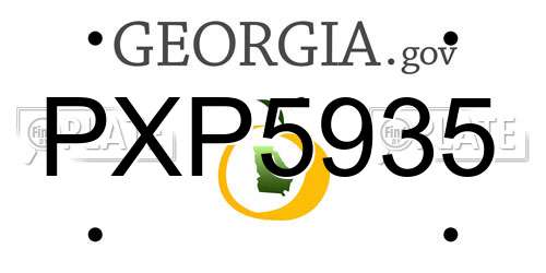 PXP5935 Georgia License Plate