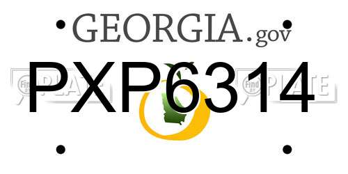 PXP6314 Georgia License Plate
