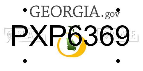 PXP6369 Georgia License Plate