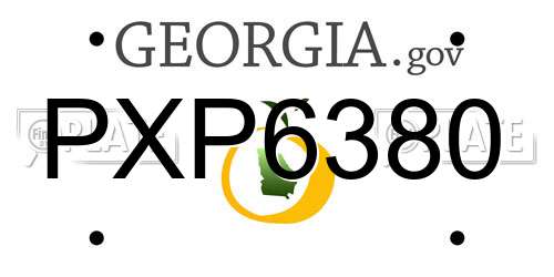 PXP6380 Georgia License Plate