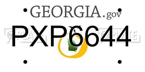 PXP6644 Georgia License Plate