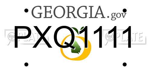 PXQ1111 Georgia License Plate