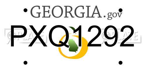 PXQ1292 Georgia License Plate
