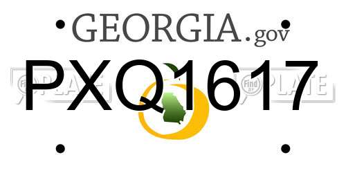 PXQ1617 Georgia License Plate