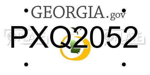 PXQ2052 Georgia License Plate