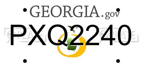 PXQ2240 Georgia License Plate