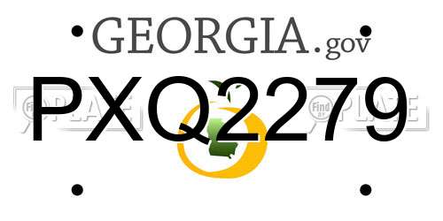 PXQ2279 Georgia License Plate