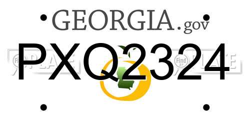 PXQ2324 Georgia License Plate