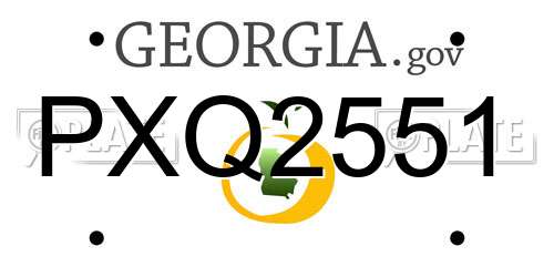 PXQ2551 Georgia License Plate