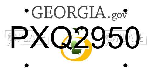 PXQ2950 Georgia License Plate