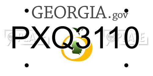 PXQ3110 Georgia License Plate