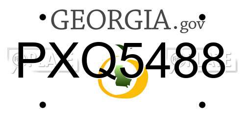PXQ5488 Georgia License Plate