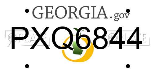 PXQ6844 Georgia License Plate