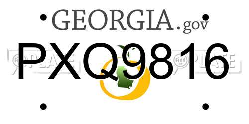 PXQ9816 Georgia License Plate