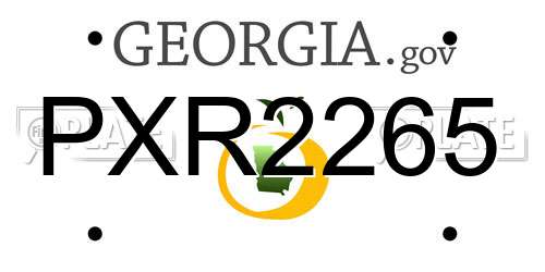PXR2265 Georgia License Plate