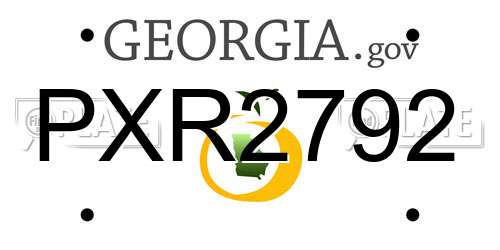 PXR2792 Georgia License Plate
