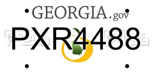 PXR4488 Georgia License Plate