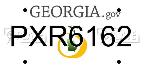 PXR6162 Georgia License Plate