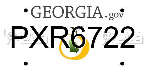 PXR6722 Georgia License Plate
