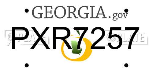PXR7257 Georgia License Plate