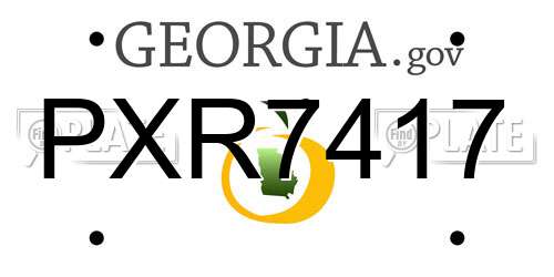 PXR7417 Georgia License Plate