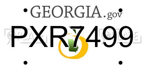 PXR7499 Georgia License Plate