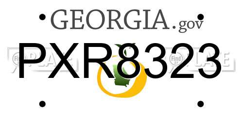 PXR8323 Georgia License Plate