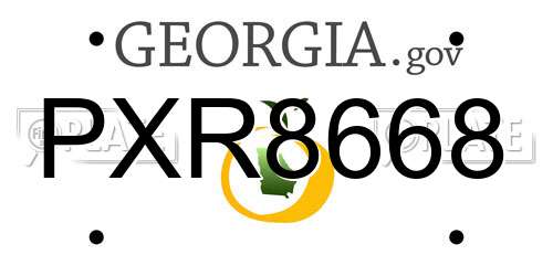 PXR8668 Georgia License Plate