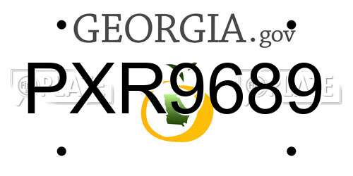 PXR9689 Georgia License Plate